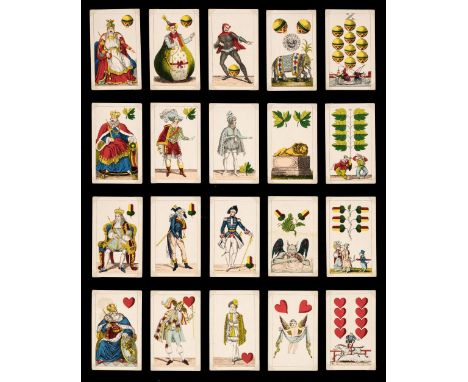 * Russian playing cards. Circus deck, St. Petersburg: Imperial Playing Card Factory, 1898, the complete deck of 36 colour pri