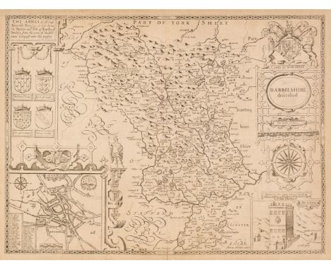 Derbyshire. Speed (John), Darbieshire Described, Thomas Bassett &amp; Richard Chiswell [1676], uncoloured engraved map, inset