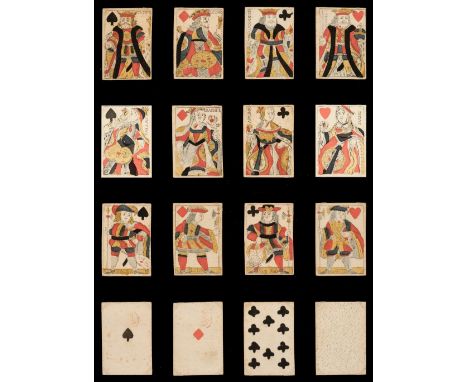 * Danish playing cards. Provincial Paris pattern, Copenhagen: C.E. Süsz, circa 1785, 50 (of 52, without queens of spades and 