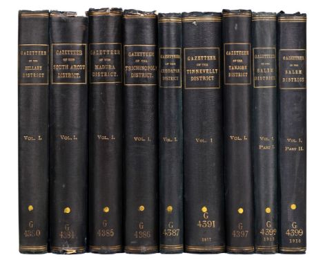 Madras District Gazetteers. Gazetteer's of the Districts of South Arcot, Bellary, Cuddapah, Salem (2 volumes), Tinnevelly, Ta