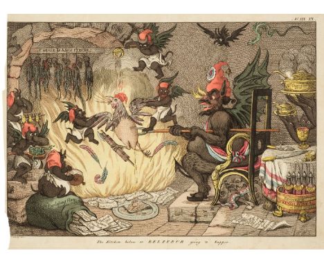 * Gillray (James, after). A collection of ten caricatures, published in 'London und Paris', early 19th century, engraved hand