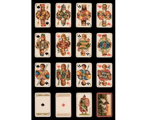 * Russian playing cards. Slavonic Cards, State Card Factory (Goskartfabrika) in Leningrad, 1928, a complete deck of 52 plus j