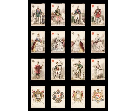 * French playing cards. Jeu Impérial, Paris: B.P. Grimaud &amp; Cie, 1858, a complete deck of 52 hand-coloured engraved playi