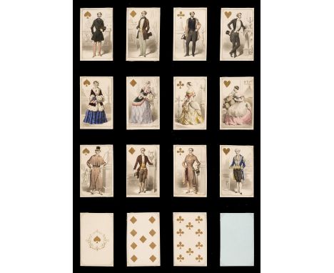* French costume playing cards. Cartes parisiennes, Paris: [for] Le Caméléon, ou le Propagateur des Modes, circa 1850, a comp