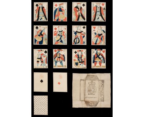 * Danish playing cards. Provincial Paris pattern, Copenhagen: P. Steinmann, circa 1810, a complete deck of 52 stencil coloure