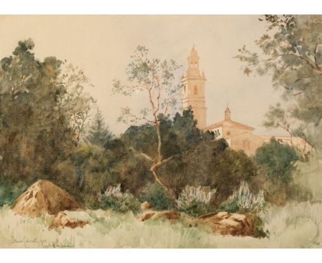 * Galsworthy (Frank, 1863-1959). At Santa Barbara, California, 1928, watercolour on thick paper, signed, titled and dated in 