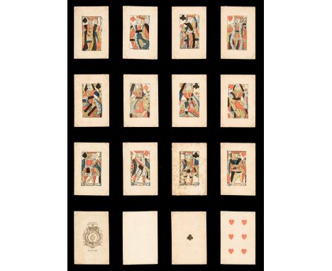 * English playing cards. Early Standard pattern Faro/Bassette pack, Gibson, circa 1799, a complete deck of 52 stencil coloure