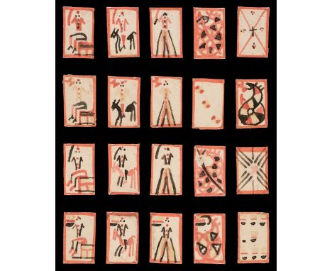 * Indonesian playing cards. Omi cards, probably Celebes: unknown maker, circa 1840, a complete Hombre deck of 40 hand-painted