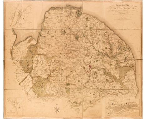 Norfolk. Donald (Thos. &amp; Milne Thos.), A Topographical Map of the County of Norfolk, Surveyed and Measured in the Years 1