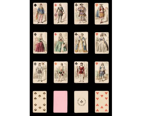 * French playing cards. De l'Histoire de France, Paris: B.P. Grimaud, circa 1865, a complete deck of 52 hand-coloured engrave