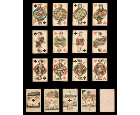 * French playing cards. Cartes Parisiennes, Paris: O. Gibert, circa 1855, a complete deck of 52 hand-coloured engraved playin