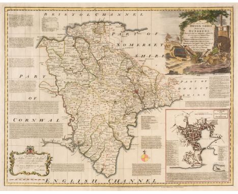 * Devon. Bowen (Emanuel), An Accurate Map of Devon Shire Divided into its Hundreds..., Carington Bowles, Robert Sayer and Rob