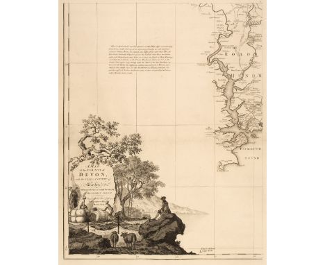 Devon. Donn (Benjamin), A Map of the County of Devon, with the City and County of Exeter, 1st. edition, 1765, key plate and 1