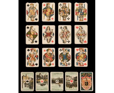 * Belgian playing cards. 50th Anniversary pack, Brussels: F. Hemeleers van Hoeter, 1880, a complete deck of 52 colour lithogr