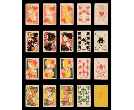 * Belgian playing cards. Jeu de Cartes Estétique No.1, Brussels: designed by Henri Meunier, for Ernotte Michaux, circa 1900, 