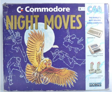 An original vintage Commodore 64 Night Moves / Mindbenders computer game video console limited edition gaming set. Housed wit