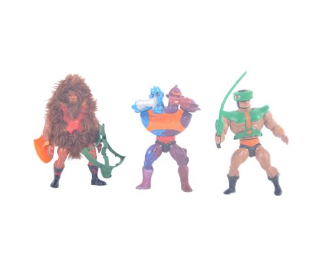 Masters Of The Universe - three vintage 1980s Mattel made He-Man / Masters Of The Universe MOTU action figures - ' Two Bad ',