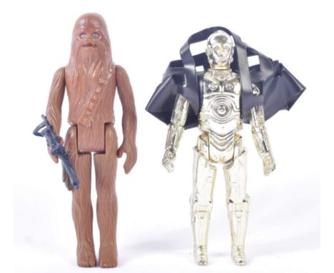 Star Wars - x2 original vintage Kenner / Palitoy made Star Wars action figures, comprising; Chewbacca (GMFGI 1977, Hong Kong 