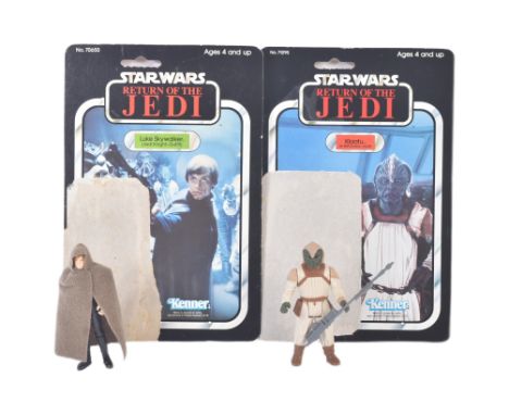 Star Wars - two original vintage Kenner made Star Wars action figures, with their original card backs present. Comprising ' K