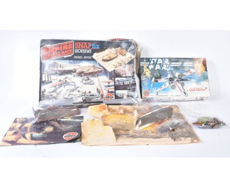 Star Wars - Airfix - a collection of x3 original vintage Airfix plastic model kits / playsets. Comprising; Luke Skywalker's X
