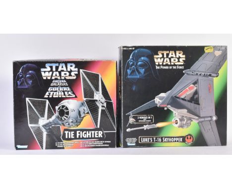 Star Wars - two original vintage c1995 / 1996 Kenner made Star Wars action figure playsets - TIE Fighter and Luke's T-16 Skyh