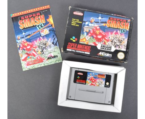 Gaming - Nintendo SNES - ' Super Smash TV ' - an original vintage PAL video games console cartridge, housed within its origin