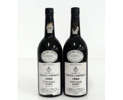 2 bts Gould Campbell 1980 Vintage Port BB&amp;R slip label