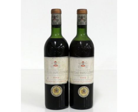 2 bts Ch. Pape Clément 1962 Pessac (Graves) Cru Classé, BB&amp;R, ms, lms, bs, foils sl damaged