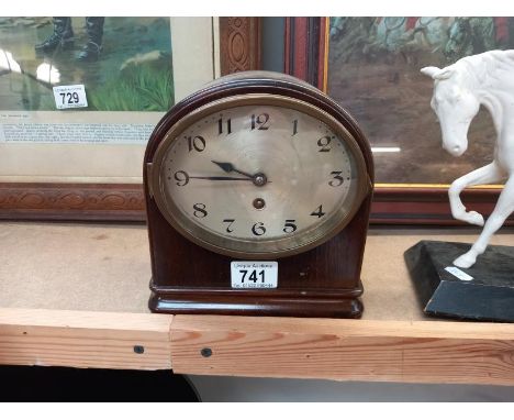 A 1930's mahogany mantle clock In working order