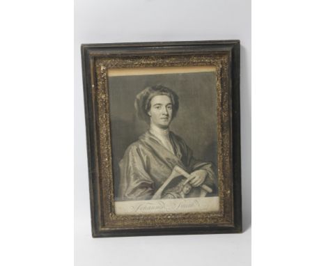 A FRAMED AND GLAZED PORTRAIT ENGRAVING DEPICTING JOHANNE SMITH, frame size approx 37cm x 47cm