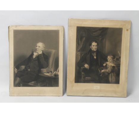 TWO HENRY COUSINS  MOUNTED PORTRAIT ENGRAVINGS BOTH AFTER THE PAINTINGS BY R.R. REINAGLE