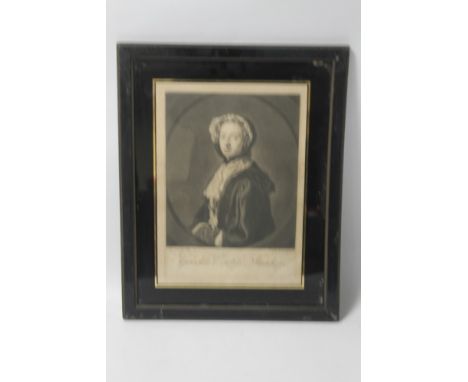  A FRAMED AND GLAZED PORTRAIT ENGRAVING OF GRISELDA COUNTESS OF STANHOPE, engraved by MC Ardell after the painting by A.Ramsa