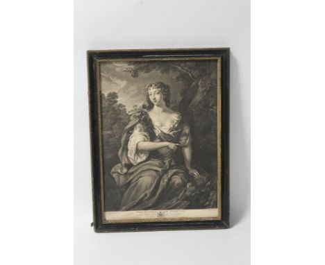 A FRAMED PORTRAIT ENGRAVING TITLED 'MARCHIONESS OF WHARTON', frame size approx 34cm x 45cm 