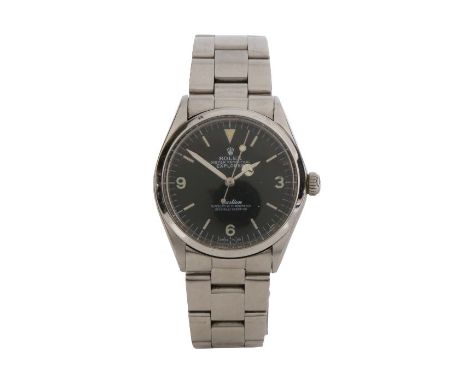 Rolex Oyster Perpetual Explorer gentleman's stainless steel wristwatch, ref 5500, serial number 2796395, circa 1971 and later