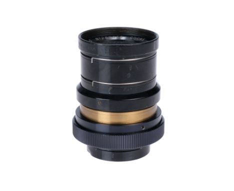 A Cooke Deep Field Panchro f/2.5 100mm Lens, War Finish, black, serial no. 288452, body, G, elements, VG, some light haze