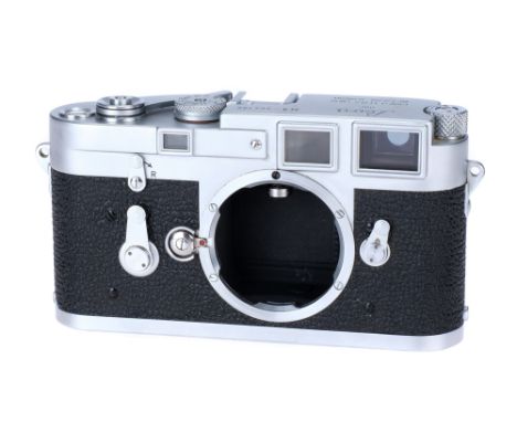 A Leica M3 Rangefinder Body, 1957, chrome, serial no. 863166, body, G, shutter working