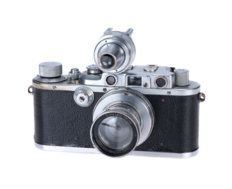 A Leica IIIa 'Stapo Wesermunde' Rangefinder Camera Set, 1938, chrome, serial no,. 299724, with Leitz Summar f/2 50mm lens, ch