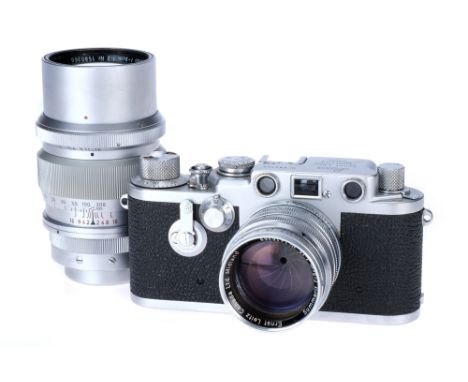 A Leica IIIf 'Midland Ontario' Rangefinder Camera Set, 1953, chrome, serial no. 684766, with Leitz 'Canada Ltd. Midland' Summ