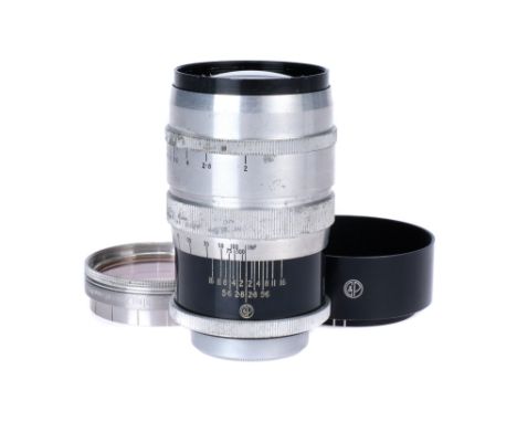 A J. H. Dallmeyer Dallac f/2 85mm Lens, in Cook &amp; Perkins Leica L39 rangefinder coupled mount, chrome, serial no. 494637,