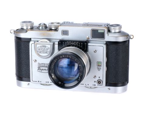 A Hensoldt Henso Reporter Rangefinder Camera, 1953, chrome, serial no. 6174, with Dr Hans Hensoldt Arion f/1.9 50mm lens, chr