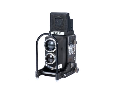 A Sem Semflex Studio TLR Camera, 1951-71, serial no. 463374, with Som Berthiot Tele f/5.4 150mm lens, serial no. T32531, body