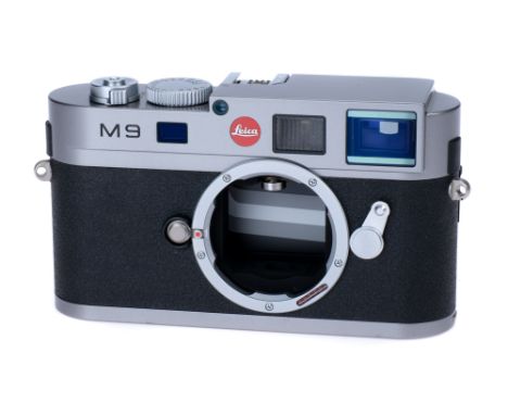A Leica M9 Rangefinder Camera Body, 2010, silver, serial no. 3842798, body, VG-E, powers up and appears to function, complete
