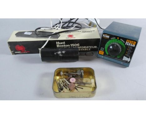 A Hunt Boston Hole Punch and H&amp;M Flyer Variable Speed Drill/Engraver 
