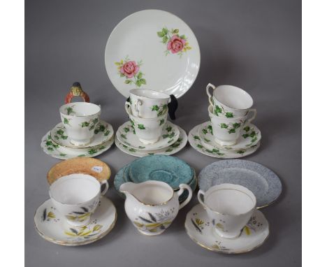 A Colclough Ivy Leaf Tea set, Royal Albert Gossamer Saucers and Side Plates etc 