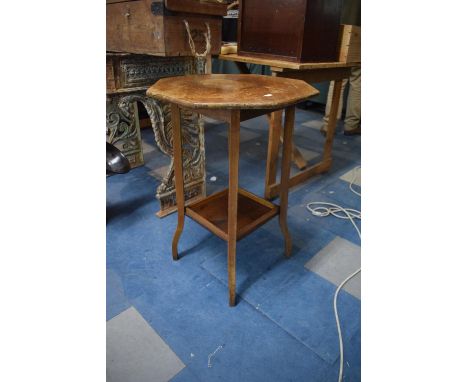 A Mid 20th Century Octagonal Occasional Table with Galleried Stretcher Shelf, For Restoration, 51.5cm Diameter 