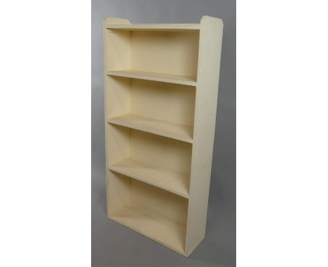 A White Painted Four Shelf Open Bookcase, 61cm Wide 