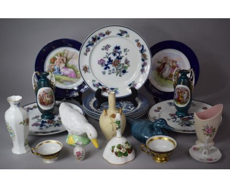 A Collection of Continental and English Ceramics to Feature Continental Vases, Plates, Blush Ivory Art Nouveau Blush Ivory St