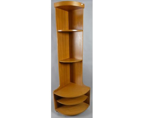 A 1970's Corner Double Free Standing Display Shelf Unit, 62cm Wide at Base 