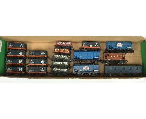 Assortment of 18 Unboxed Lima, Hornby and Mainline Wagons. Conditions are Fair to Good, One ICI hopper and Haig Grain carrier
