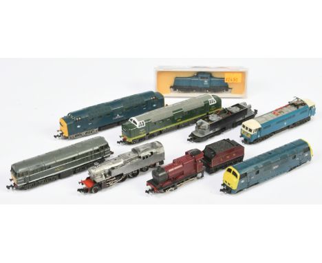 Lima, Trix &amp; Arnold. Group of Mainly unboxed loco's. To include Lima 213 BR Blue Class 17 Centre Cab Diesel, Lima BR Blue